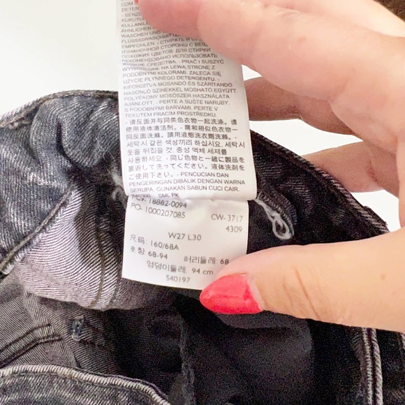 Levi's 711 High Rise Skinny Bass Line Black Denim Jeans Women's Size 27 x 30 - Picture 8 of 10